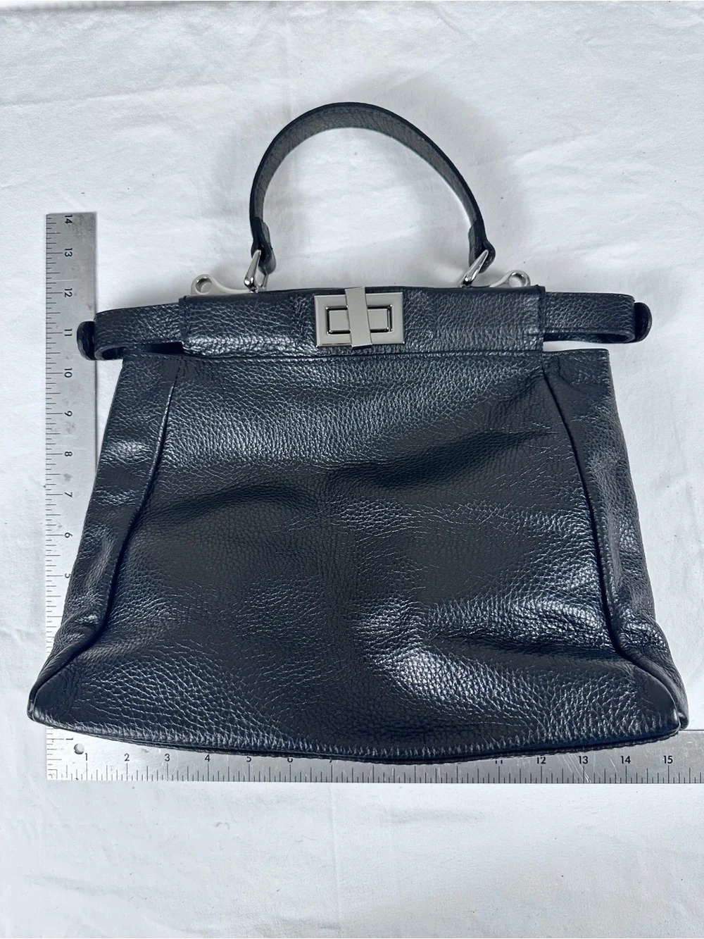 Classic Black Leather Satchel Handbag - Timeless Everyday Style